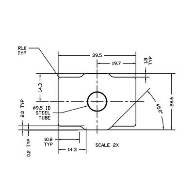 56-200-0 MODULAR SOLUTIONS DOOR PART<BR>45MM X 90MM LEAD COUNTERWEIGHT, 10 LBS. ANSI 25